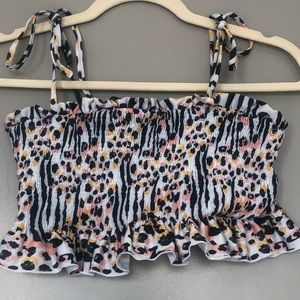 Leopard bikini top